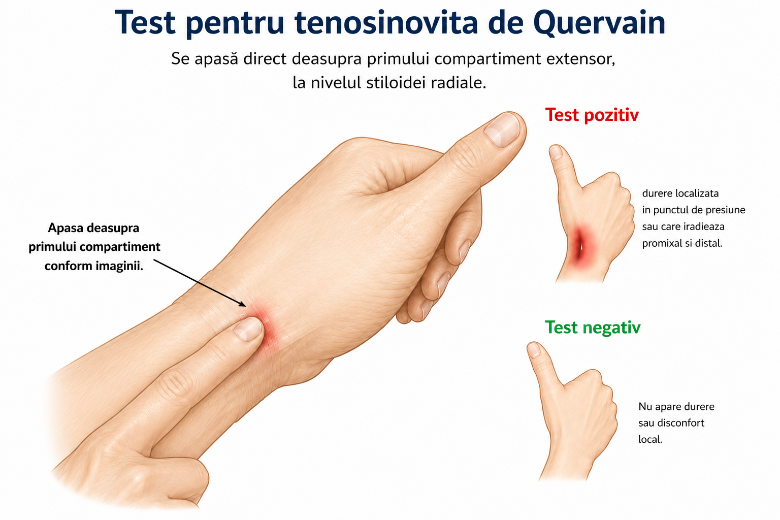 Tenosinovita De Quervain — test clinic